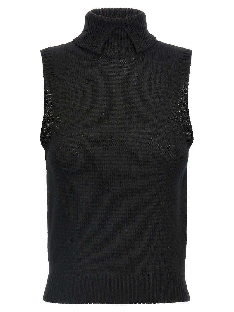 Prada Black Cashmere Sleeveless Jacket for Women