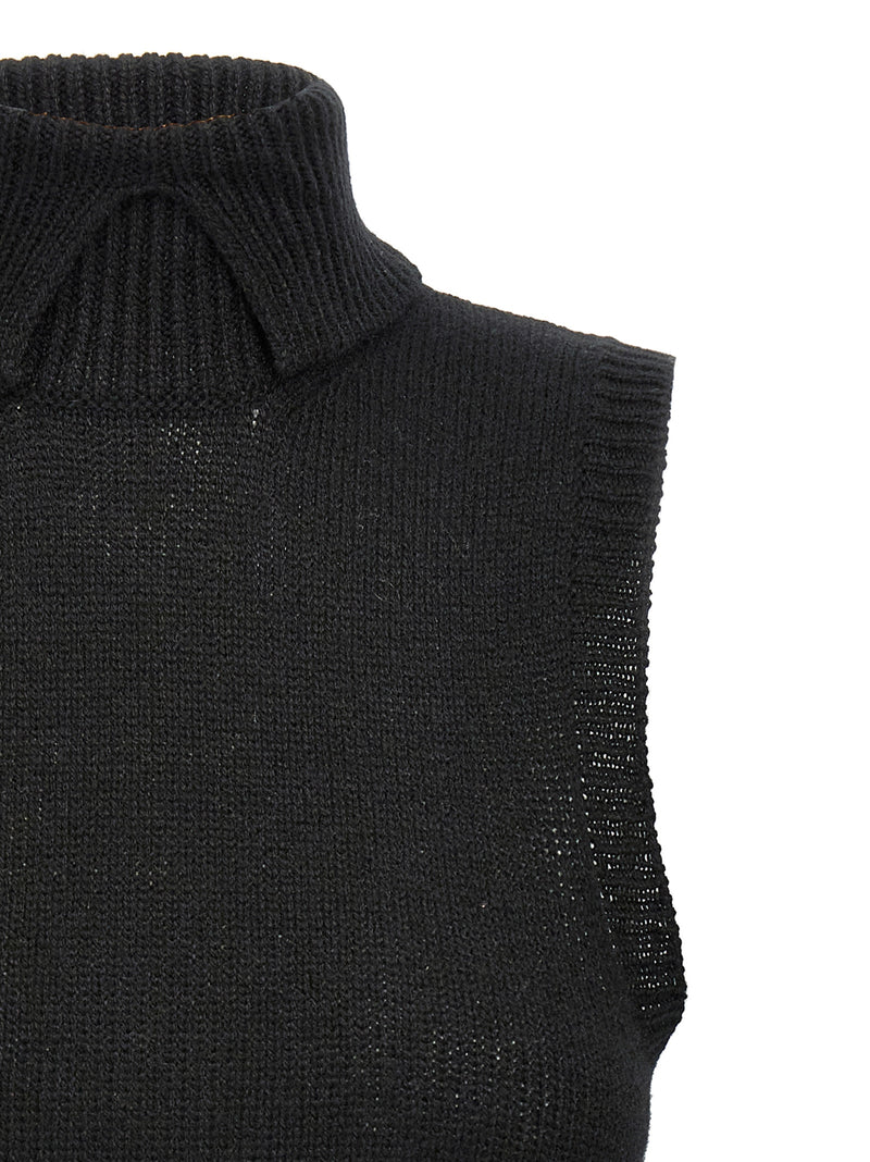 Prada Black Cashmere Sleeveless Jacket for Women