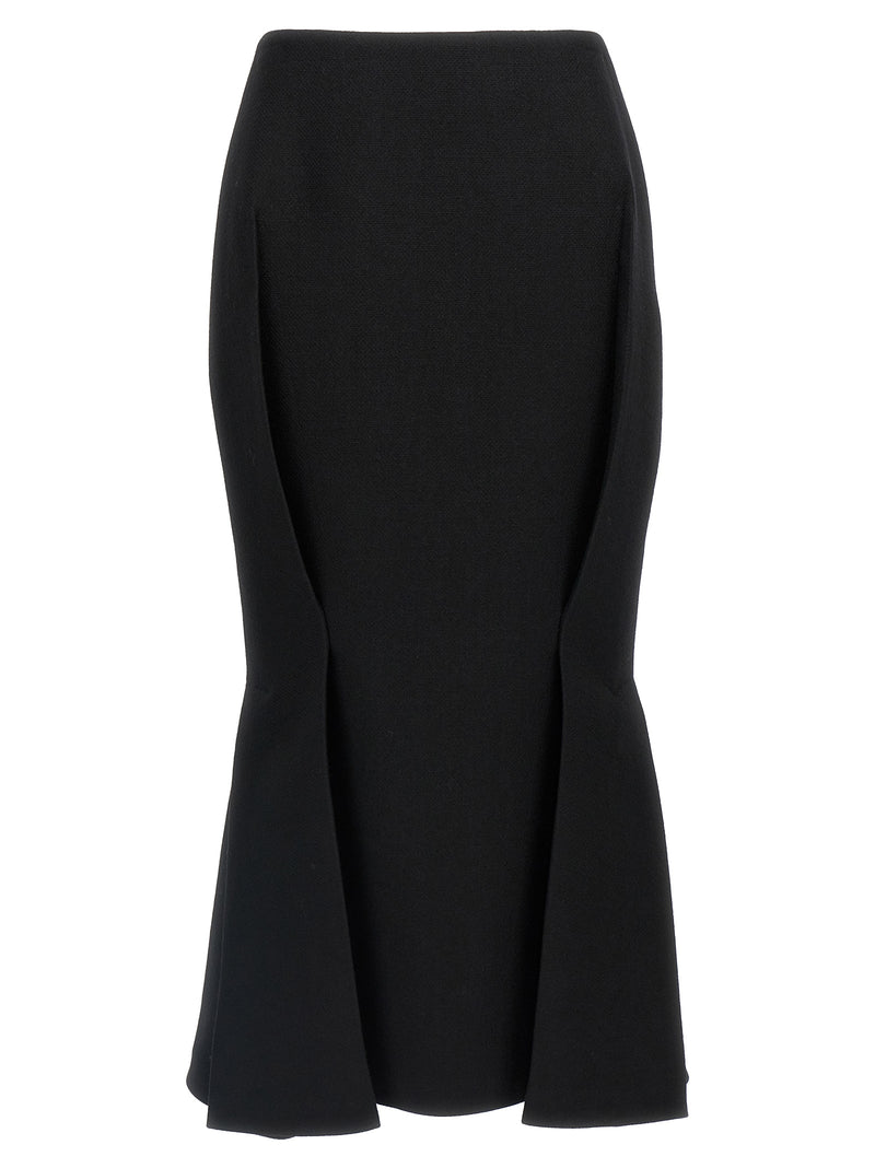 Prada Black Virgin Wool Midi Skirt - Stuoia Old