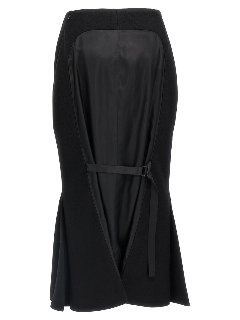 Prada Black Virgin Wool Midi Skirt - Stuoia Old