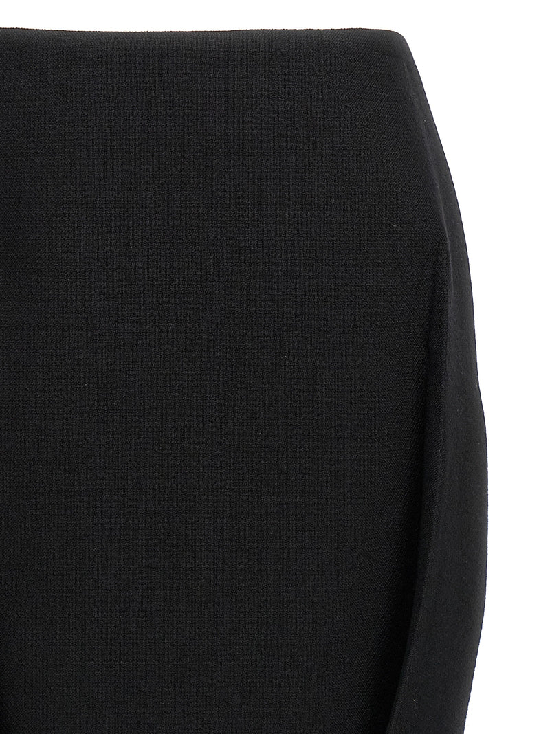 Prada Black Virgin Wool Midi Skirt - Stuoia Old