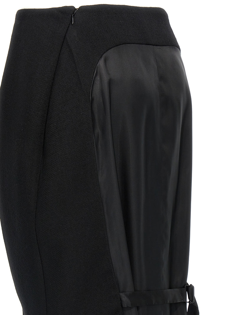 Prada Black Virgin Wool Midi Skirt - Stuoia Old