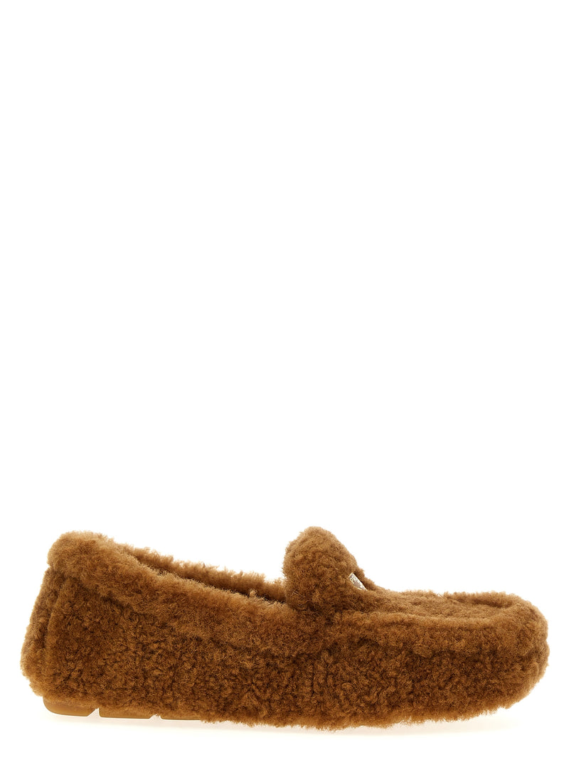 Prada Brown Lamb Leather Slip-On Loafers for Women