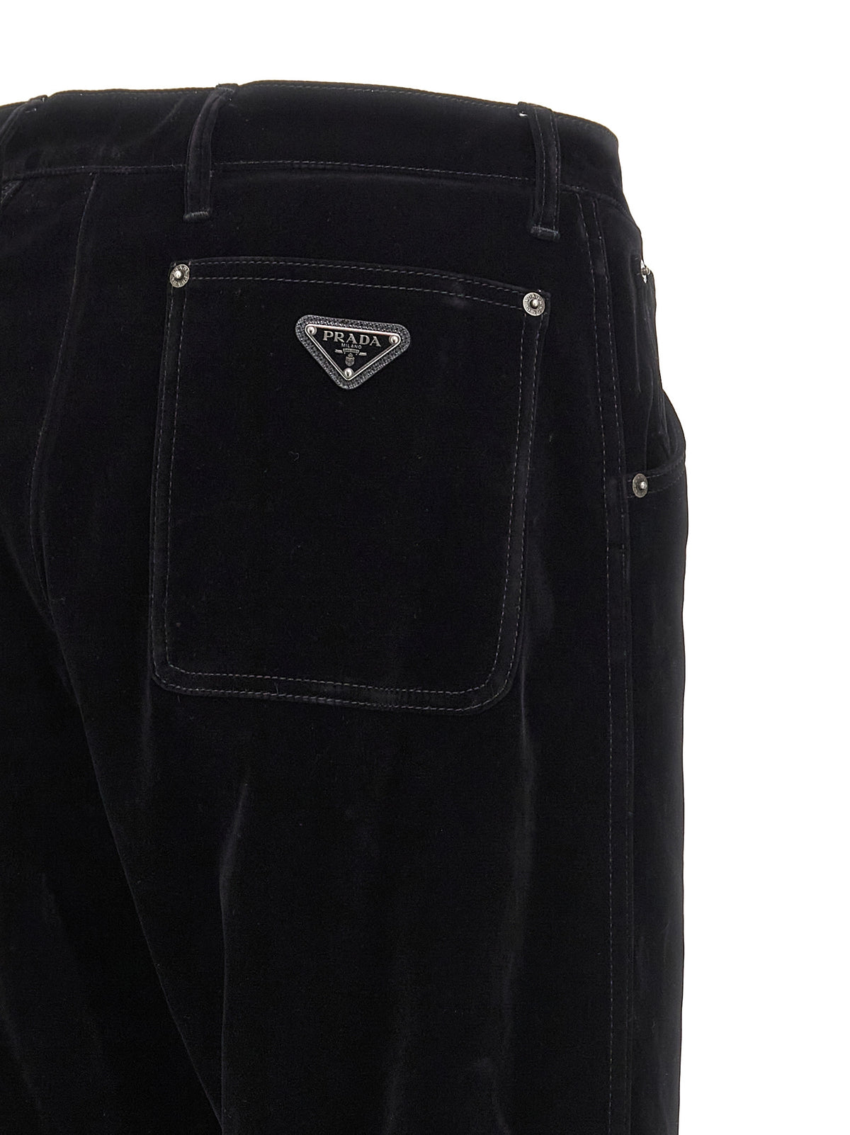 Prada Black Cotton Casual Pants