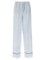 Prada Blue Cotton Casual Pants