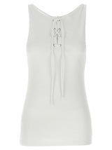 Prada White Cotton Tank Tops