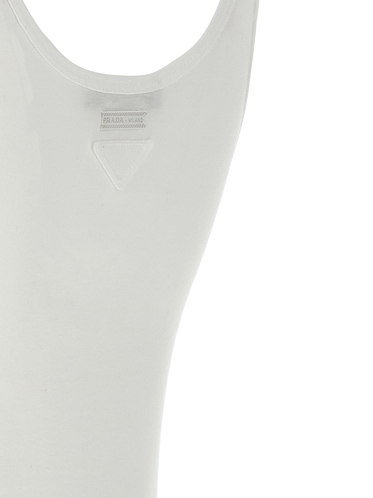 Prada White Cotton Tank Tops