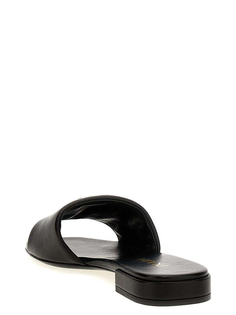 Prada Black Lamb Leather Slides for Women
