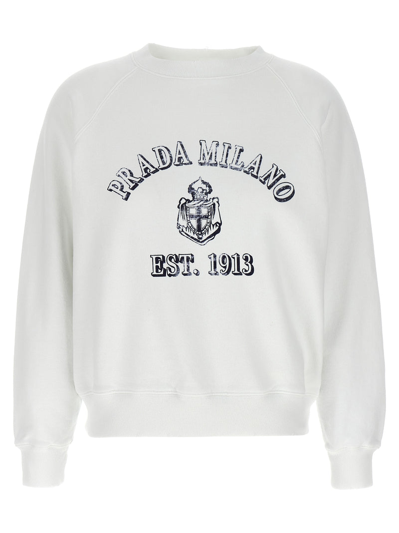 Prada White Cotton Sweatshirt - Effortless Style