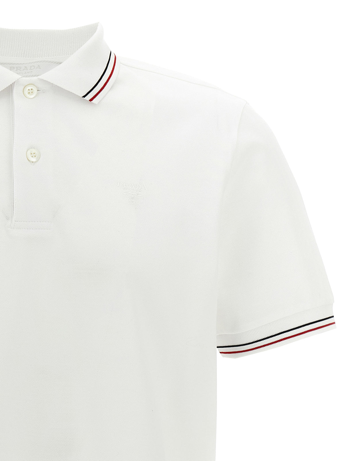 Prada White Cotton Polo Shirt