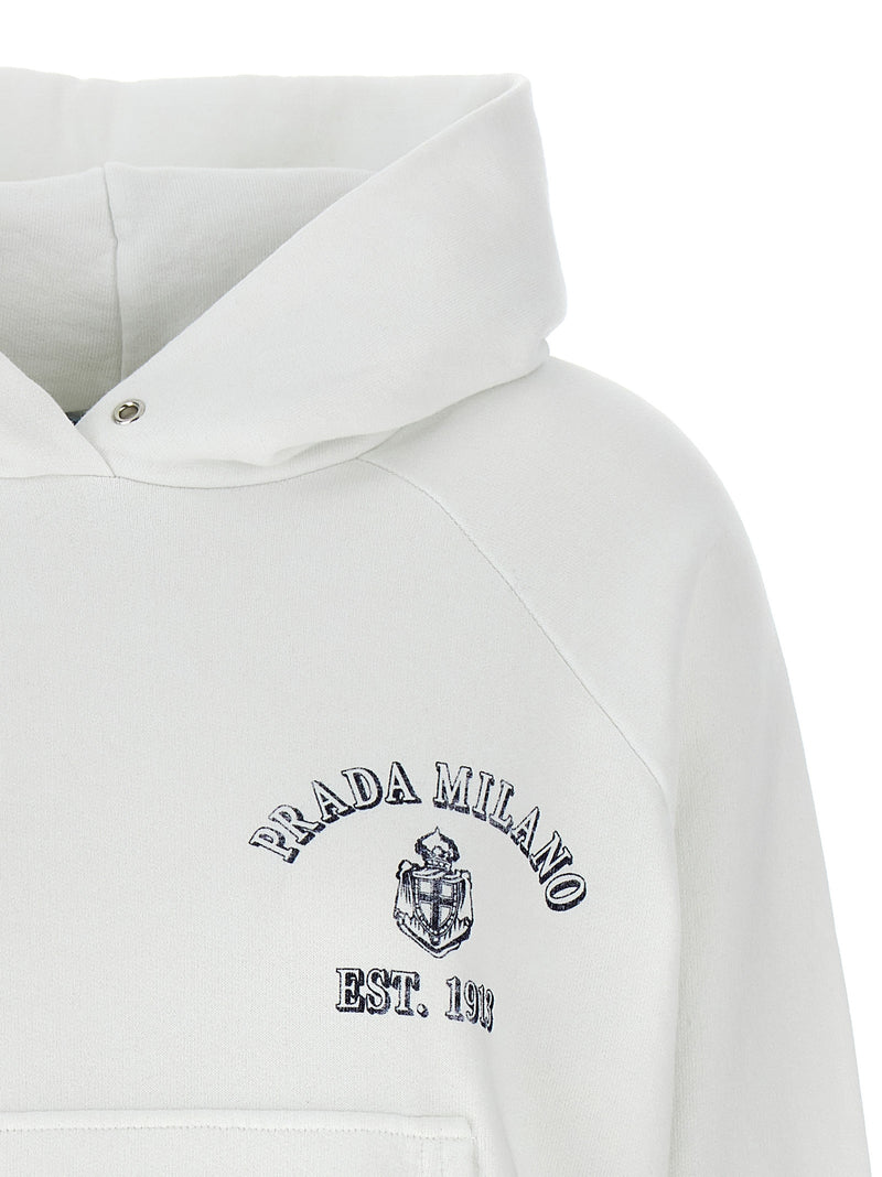 Prada White Cotton Sweatshirt - Elevate Your Style