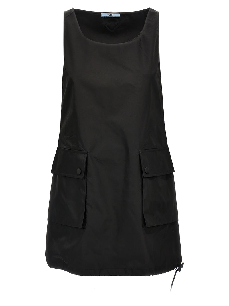 Prada Black Re-Nylon Short Dress for Women