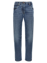 Prada Blue Cotton Straight-Leg Jeans