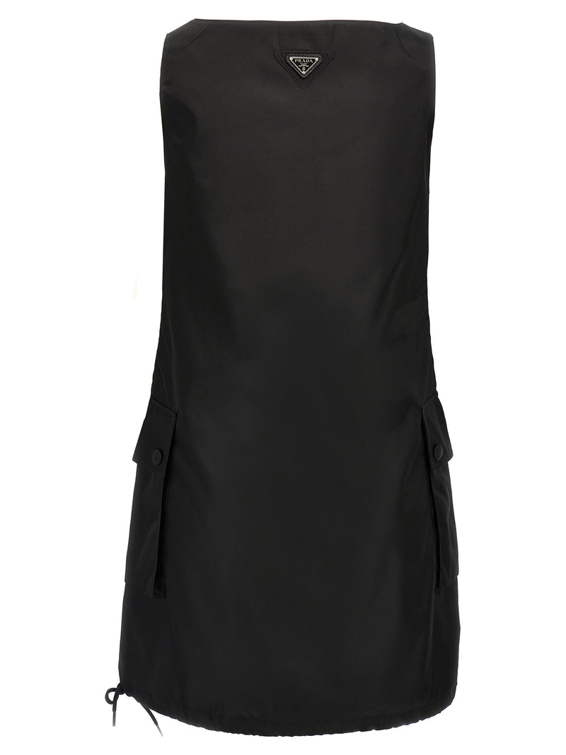 Prada Black Re-Nylon Short Dress for Women