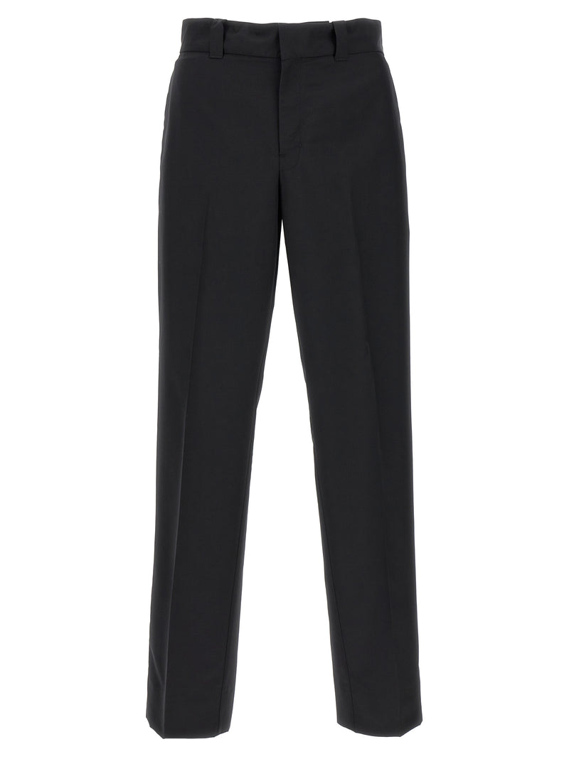 Pantalon Casual en Laine Vierge Noir Prada