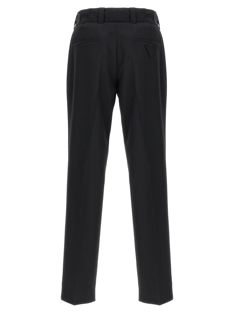 Pantalon Casual en Laine Vierge Noir Prada