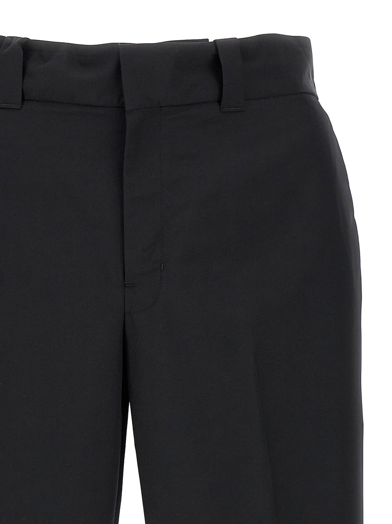 Pantalon Casual en Laine Vierge Noir Prada