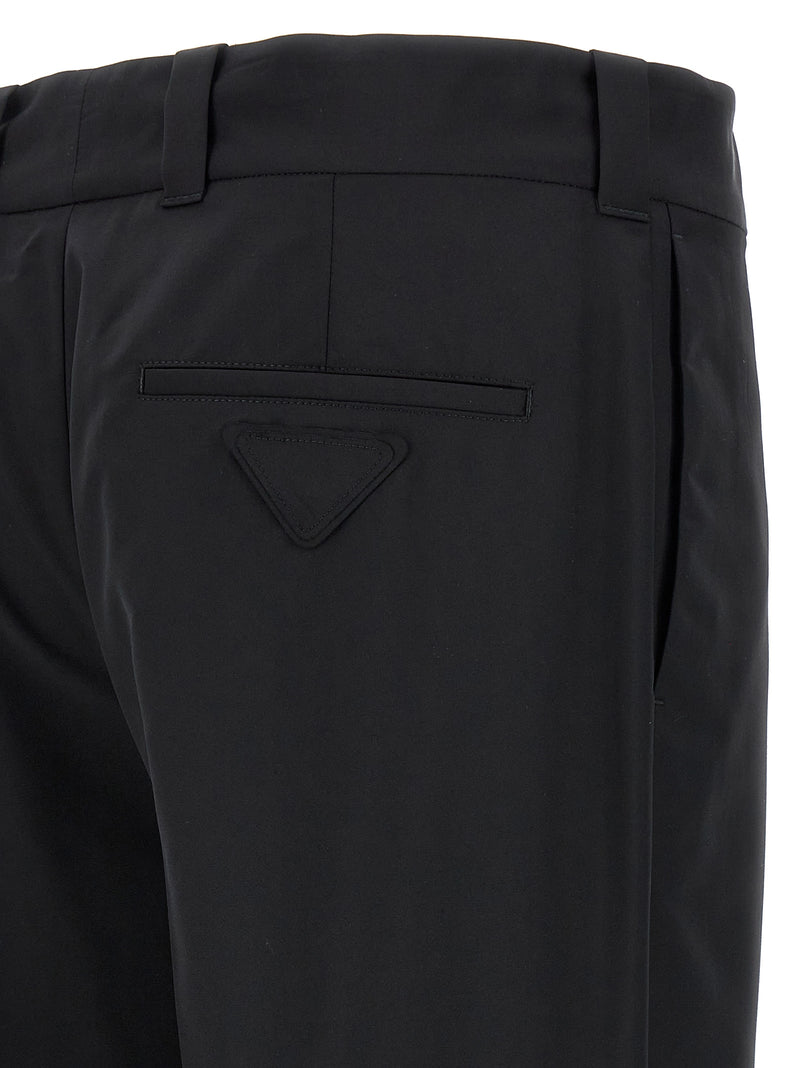 Pantalon Casual en Laine Vierge Noir Prada