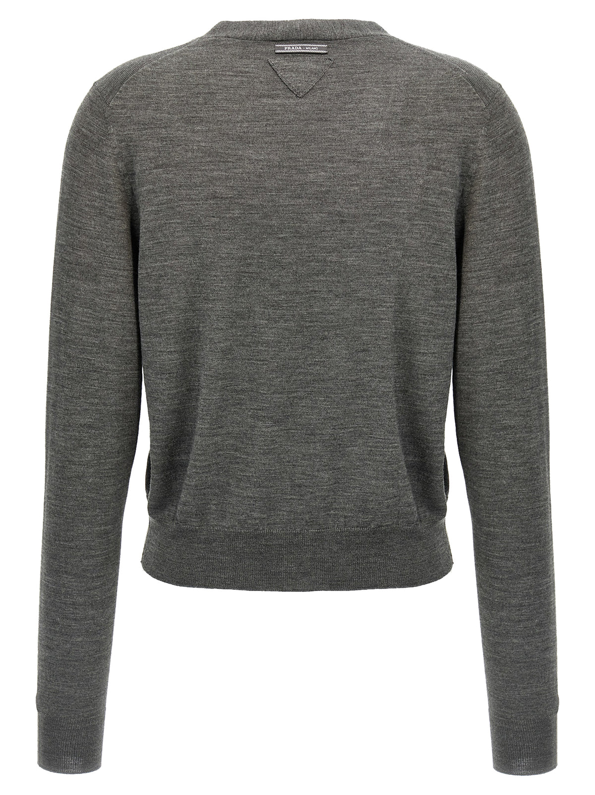 Prada Gray Virgin Wool Cardigan