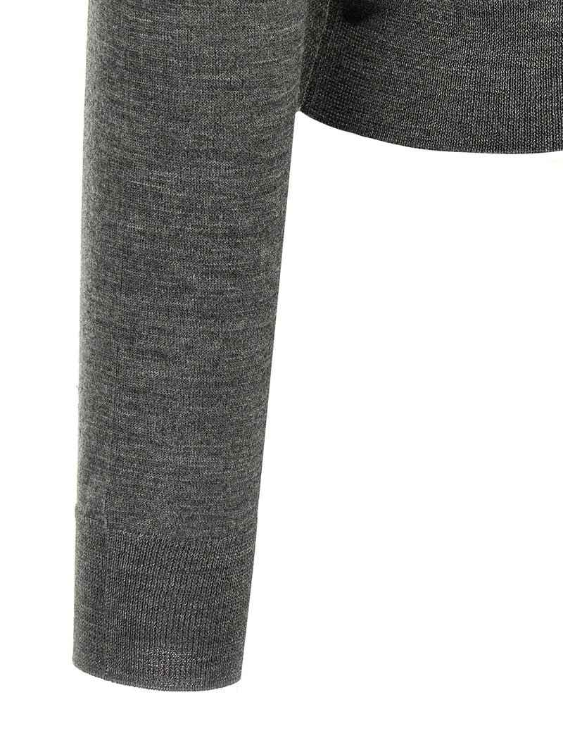 Prada Gray Virgin Wool Cardigan - Elegant Layering Piece