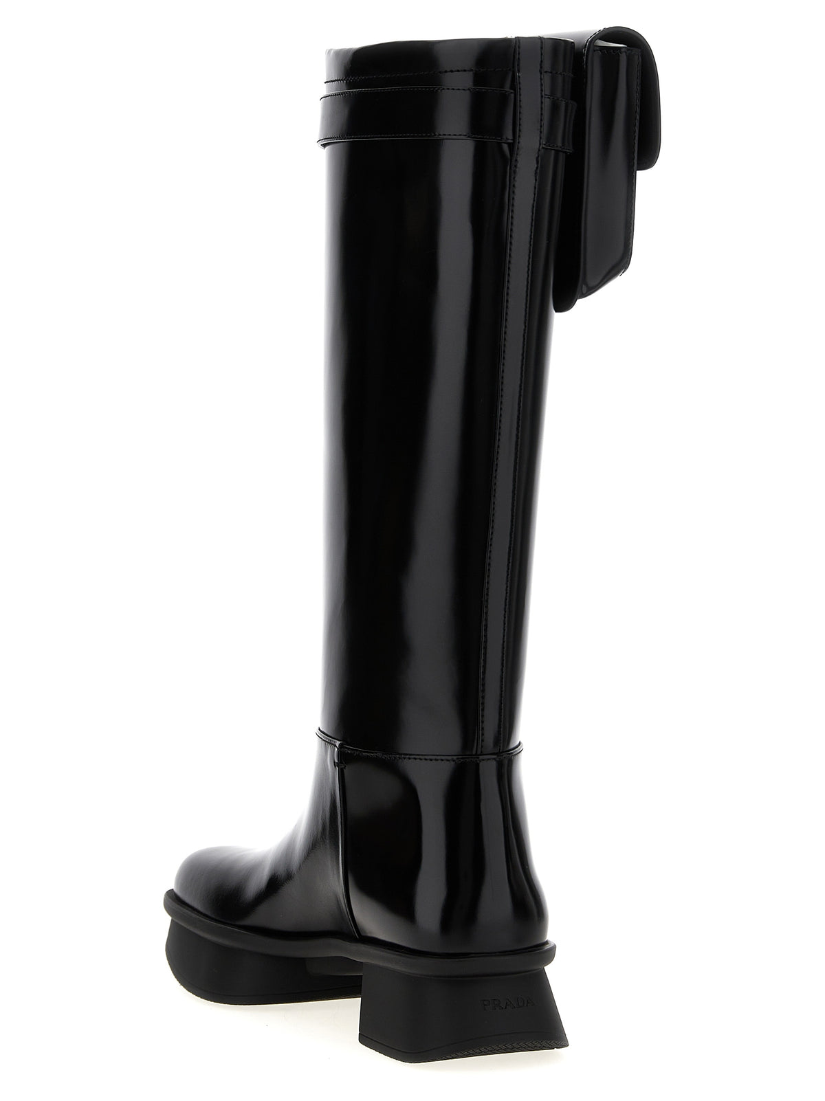 Prada Black Calfskin Over The Knee