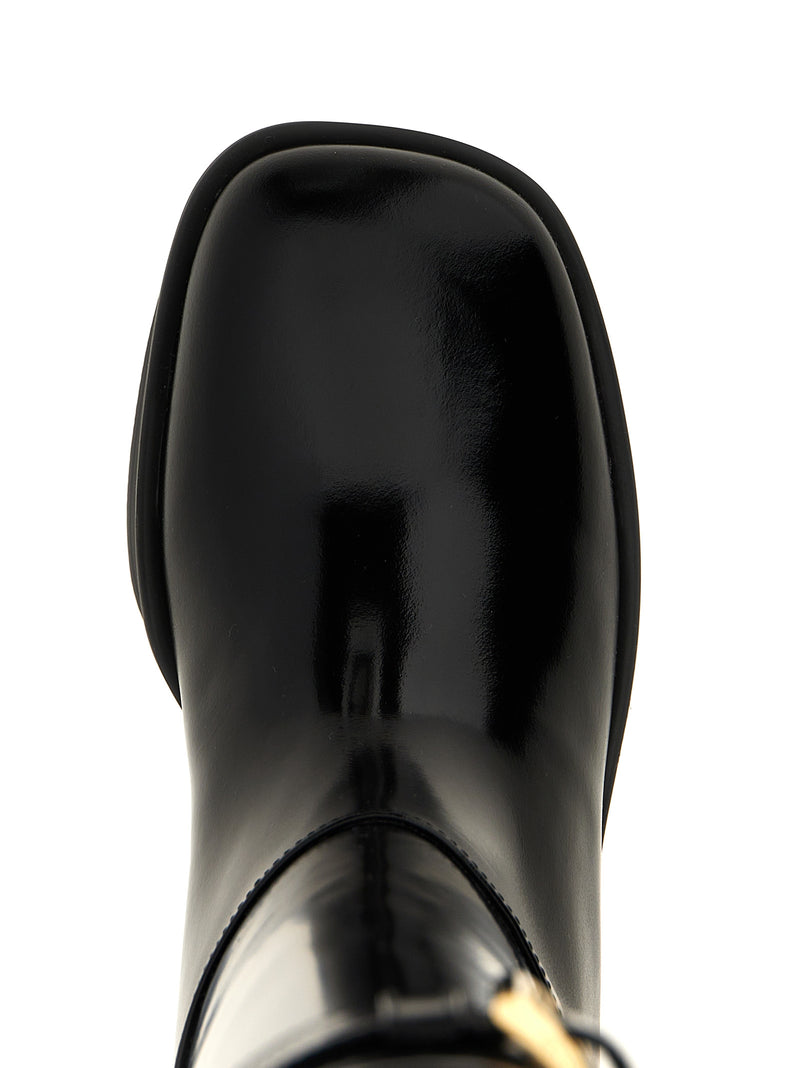Prada Black Calfskin Over The Knee Boots