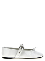Miu Miu White Calfskin Ballet Flats