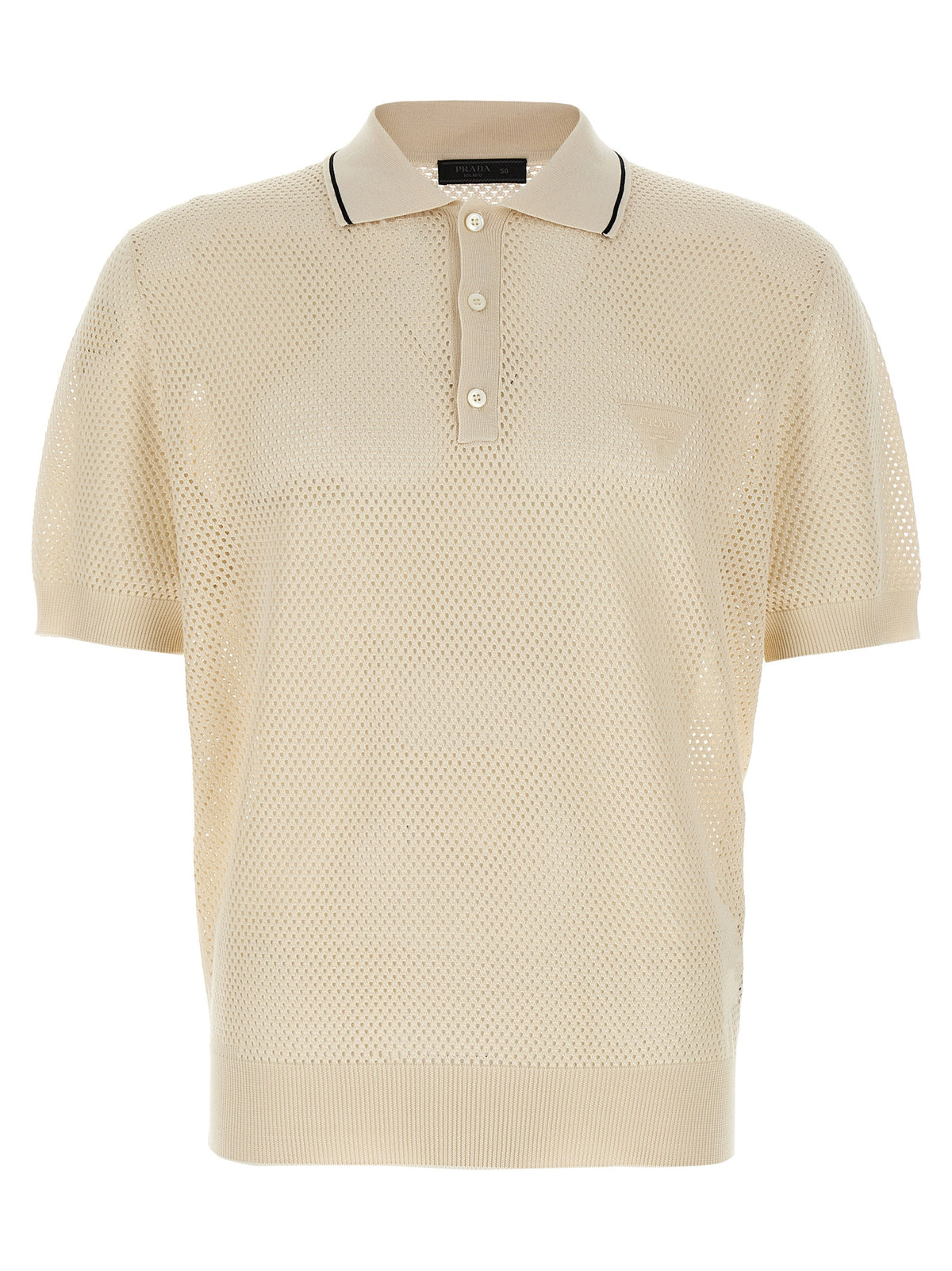 Prada White Silk Polo Shirt
