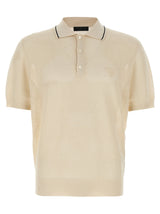 Prada White Silk Polo Shirt