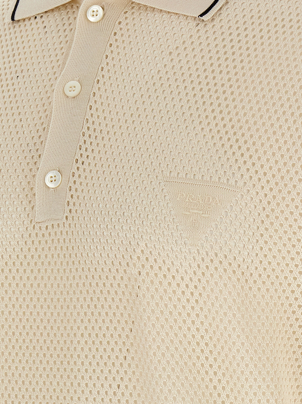 Prada White Silk Polo Shirt