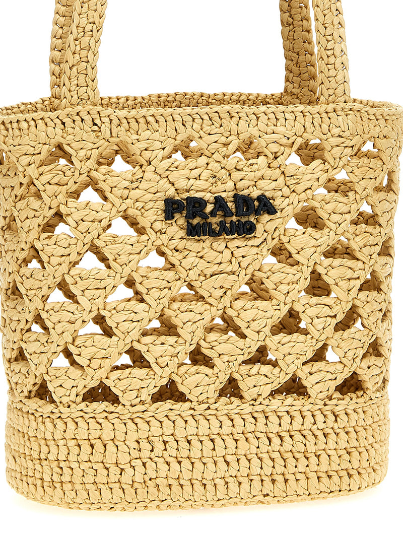 Prada Beige Viscose Handbag - Elegant Crochet Design