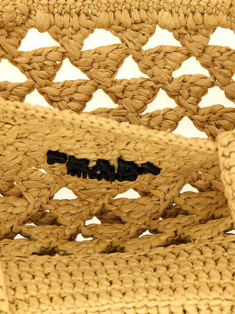 Prada Beige Viscose Handbag - Elegant Crochet Design