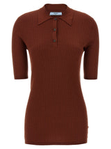 Prada Brown Cotton Polo Shirt