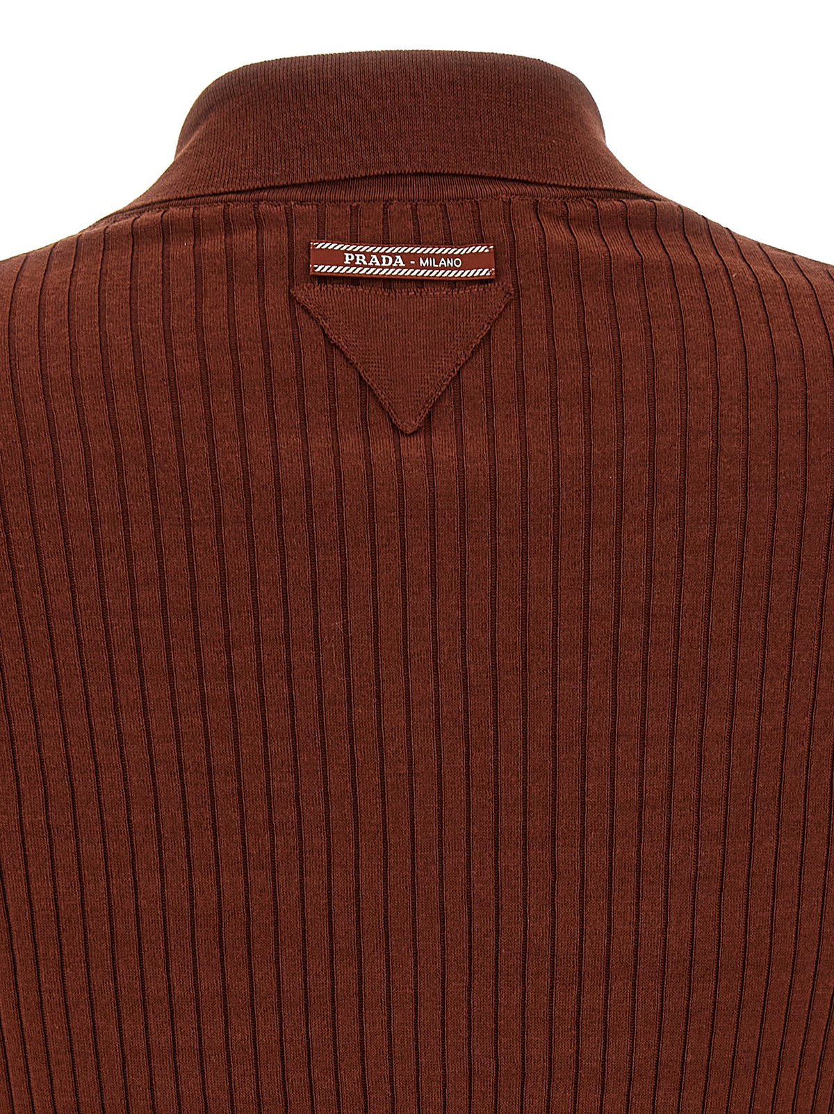 Prada Brown Cotton Polo Shirt