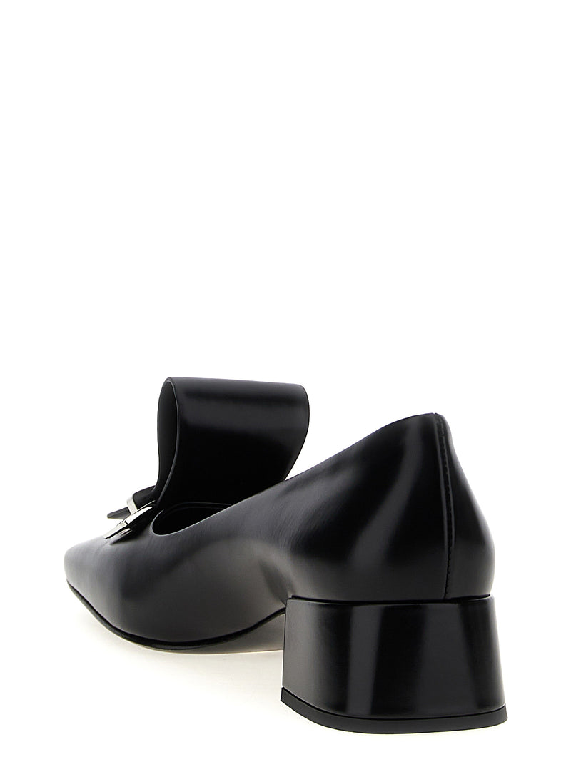 Prada Black Calfskin Mid Heel Pumps for Women