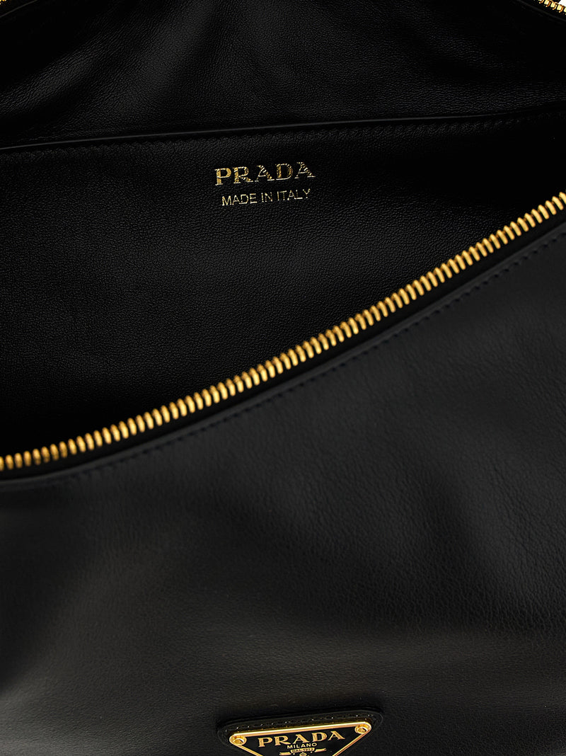 Prada Demi-lune Black Calfskin Shoulder Bag