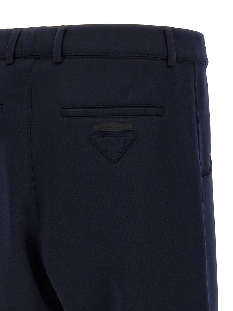 Prada Blue Polyester Casual Pants for Men