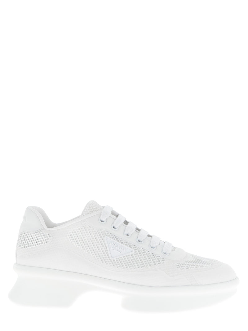 Prada White Polyester Athletic Sneakers for Women