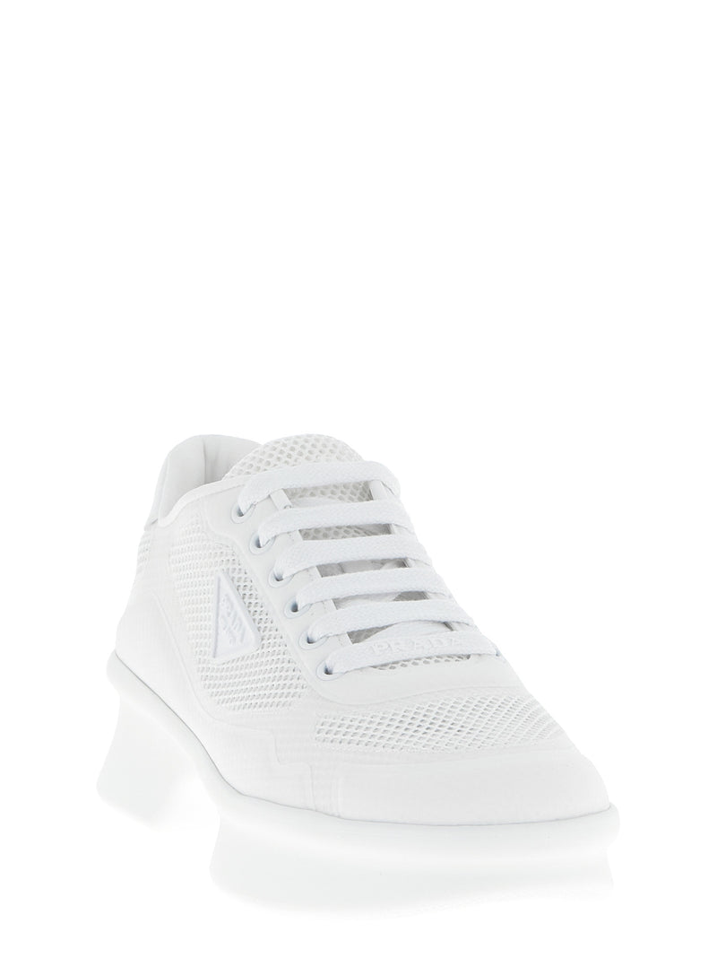 Prada White Polyester Athletic Sneakers for Women