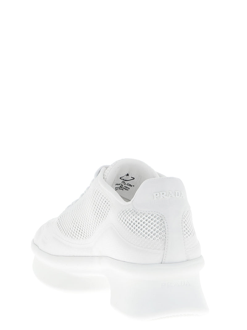 Prada White Polyester Athletic Sneakers for Women
