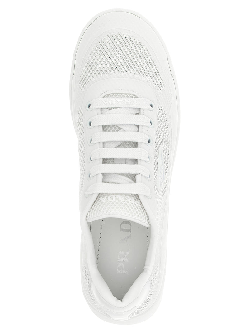 Prada White Polyester Athletic Sneakers for Women
