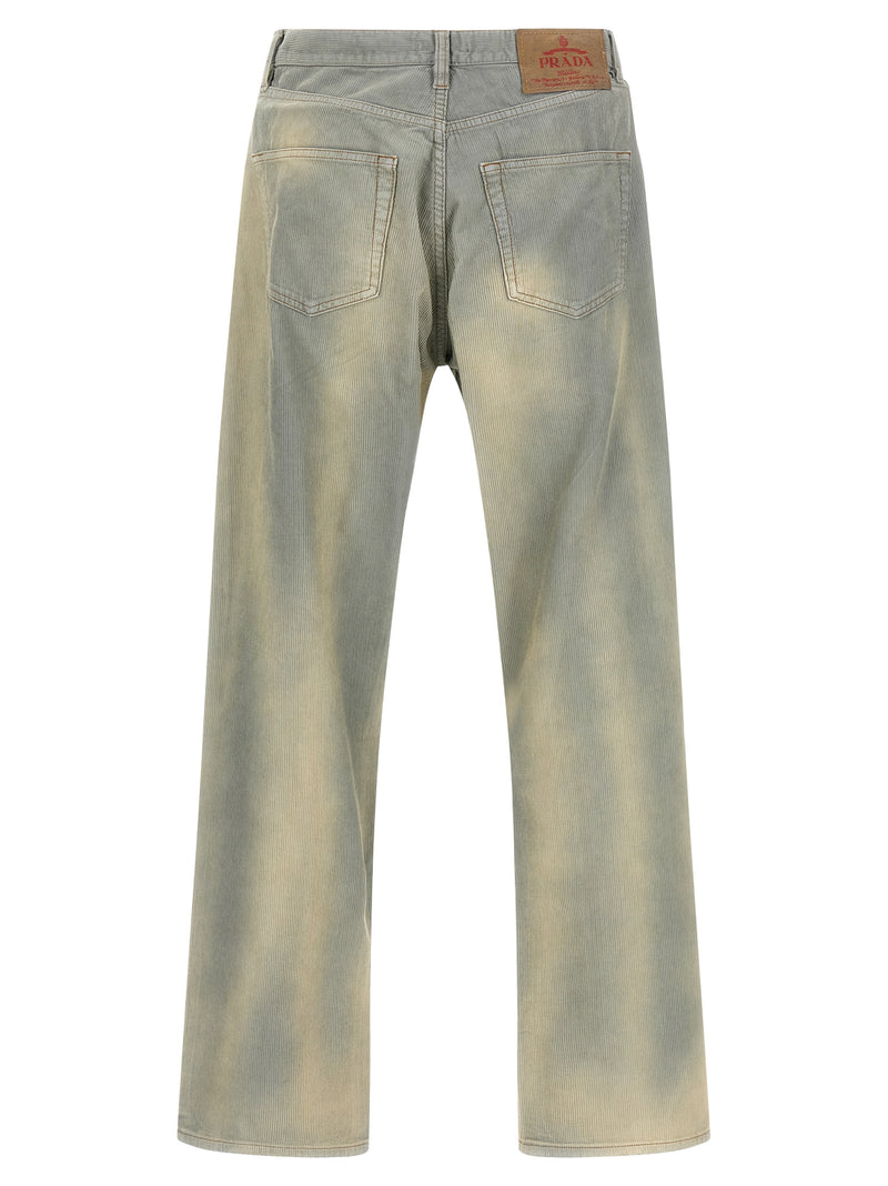Prada Blue Cotton Casual Pants - Effortless Style