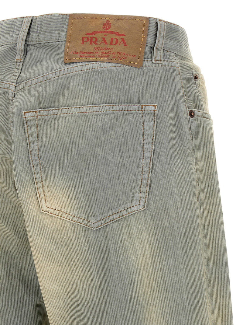 Prada Blue Cotton Casual Pants - Effortless Style