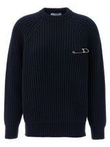 Prada Blue Virgin Wool Cardigan