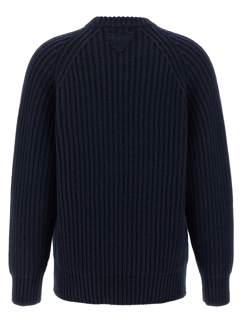 Prada Blue Virgin Wool Cardigan for Women