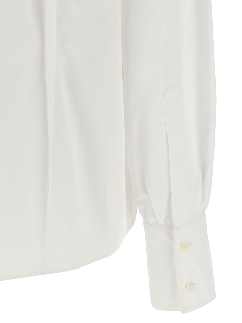 Prada White Cotton Blouse with Bow Detail
