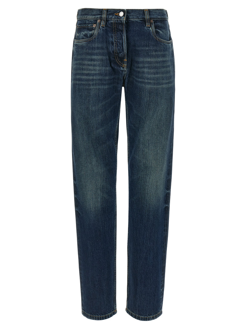 Prada Blue Cotton Straight-Leg Jeans for Women