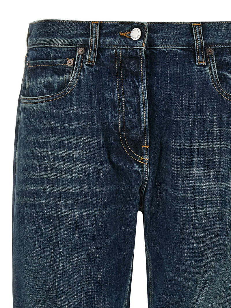 Prada Blue Cotton Straight-Leg Jeans for Women