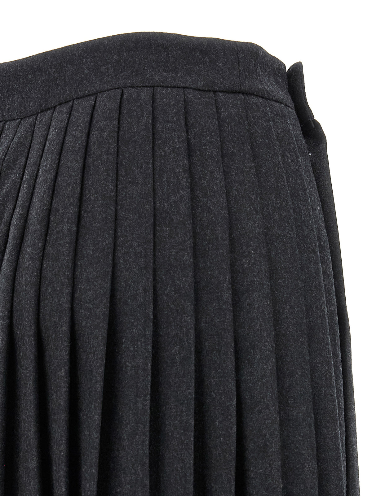Prada Gray Virgin Wool Midi Skirt