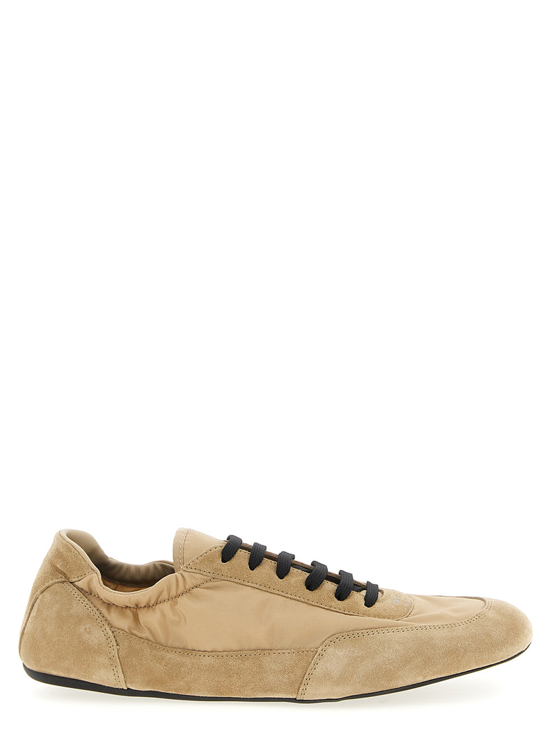 Prada Beige Polyamide Collapse Athletic Sneakers for Women